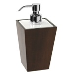 Gedy 1581-31 Soap Dispenser, Square Tanganika Wood